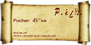 Pucher Éva névjegykártya