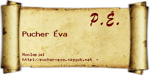 Pucher Éva névjegykártya